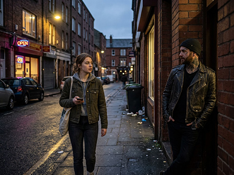 Walking Dark Street